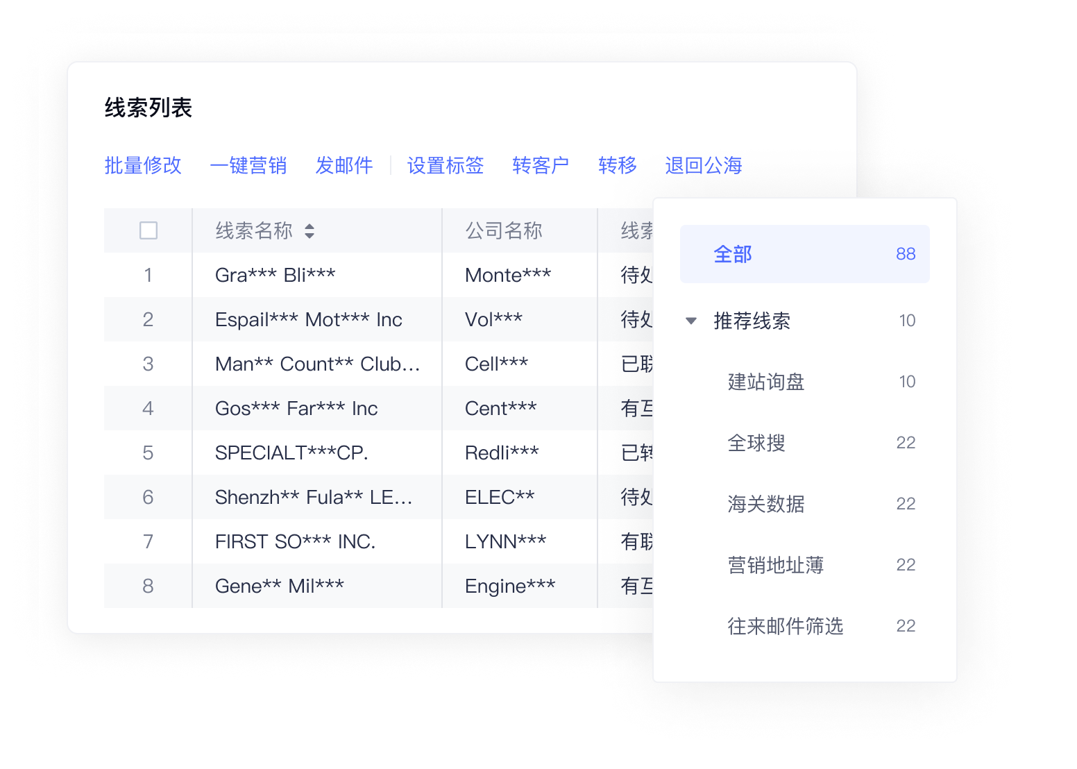 线索智能推荐