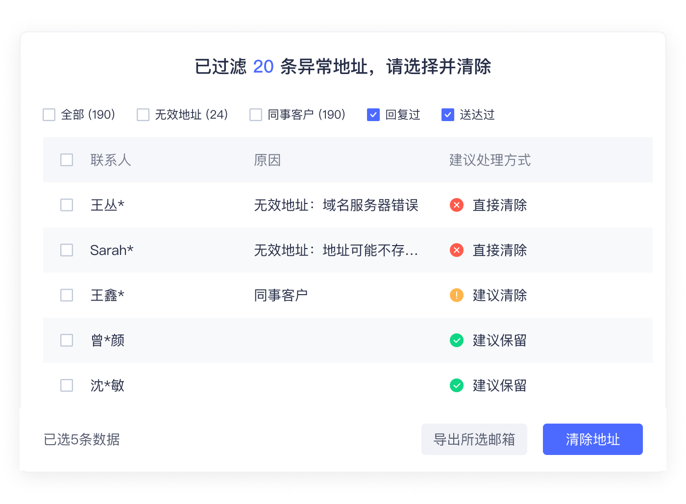 无效邮箱地址过滤